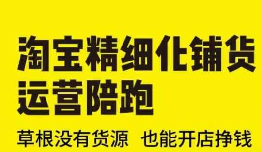 淘宝精细化铺货运营陪跑(部分更新至2025)，草根没有货源 也能开店挣钱-巴七创客网