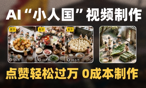 爆款1000W+播放微缩景观迷你小人国AI视频0成本制作全流程教学-巴七创客网