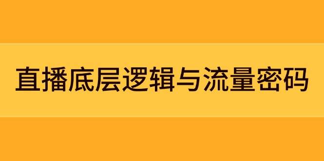 直播底层逻辑与流量密码：定位模型+案例拆解，急速流承接与数据优化全攻略-巴七创客网