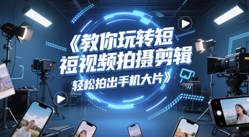 教你玩转短视频拍摄剪辑，轻松拍出手机大片-巴七创客网