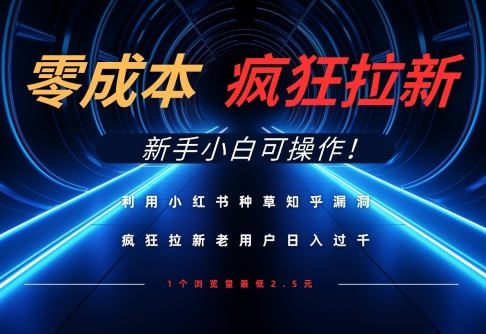 利用小红书种草知乎漏洞，零成本疯狂拉新日入数张，新手小白可操作-巴七创客网