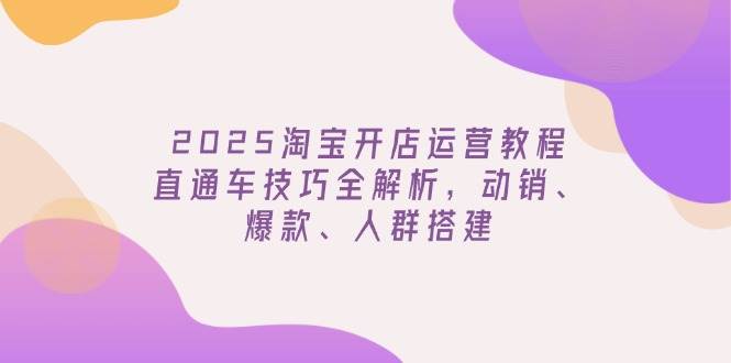 （14389期）2025淘宝开店运营教程更新，直通车技巧全解析，动销、爆款、人群搭建-巴七创客网