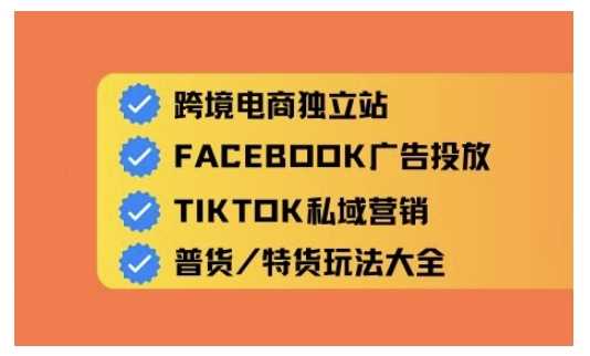 跨境电商独立站及全域流量营销，从0基础快速入门并精通跨境电商运营-巴七创客网
