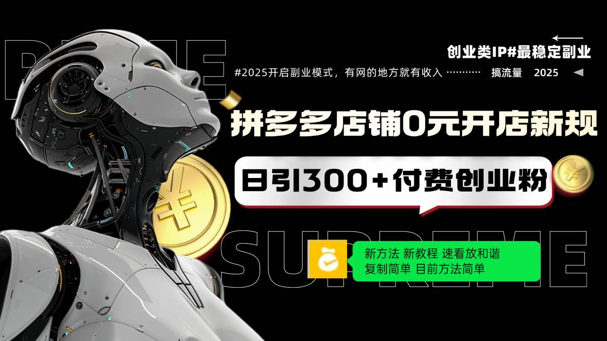 （14092期）拼多多店铺0元开店新规，日引300+付费创业粉，目前方法简单复制粘贴可矩阵-巴七创客网