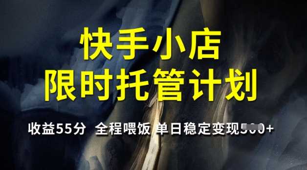 快手小店限时托管计划，收益55分，全程喂饭，单日稳定变现5张【揭秘】-巴七创客网