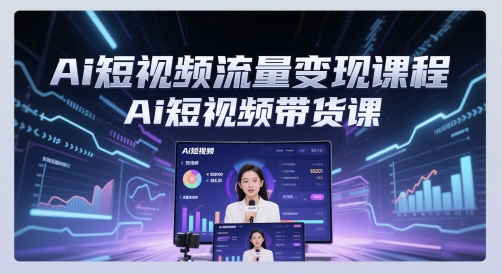 Ai短视频流量变现课程，Ai短视频带货课-巴七创客网
