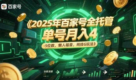 2025年百家号全托管，单号月入4-5位数，懒人福音，纯挂G玩法【揭秘】-巴七创客网