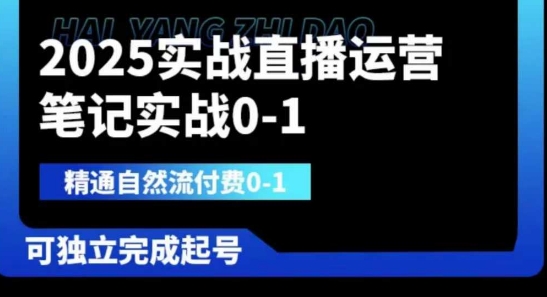 2025实战直播运营0-1，精通自然流付费0-1，可独立完成起号-巴七创客网