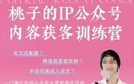 桃子IP公众号内容获客训练营(第3期)，一门让你公众号从0到商业闭环的课程-巴七创客网