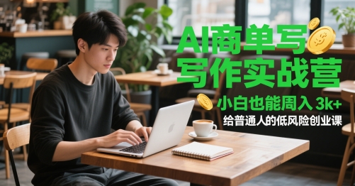 AI商单写作实战营，小白也能周入3k+，给普通人的低风险创业课-巴七创客网