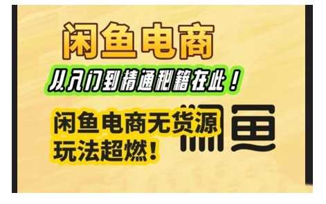 闲鱼电商实战课，从入门到精通秘籍在此，闲鱼电商无货源玩法超燃!-巴七创客网