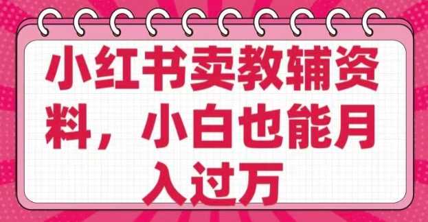 小红书卖教辅资料，0 成本，纯利润，售后成本极低，小白也能月入过W-巴七创客网