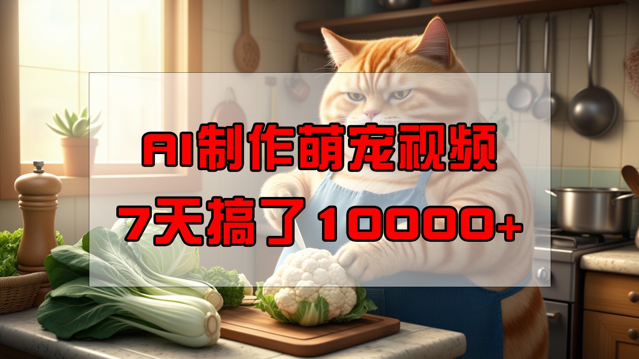 靠AI制作萌宠视频，7天搞了1万+，操作简单门槛低，有手机就行-巴七创客网