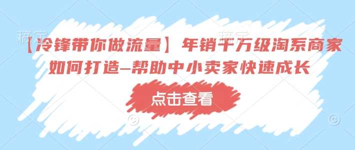 【冷锋带你做流量】年销千万级淘系商家如何打造–帮助中小卖家快速成长-巴七创客网