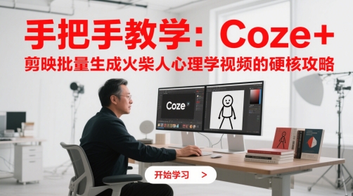 手把手教学：Coze + 剪映批量生成火柴人心理学视频的硬核攻略-巴七创客网
