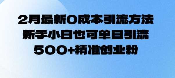 2月最新0成本引流方法，新手小白也可单日引流500+精准创业粉-巴七创客网