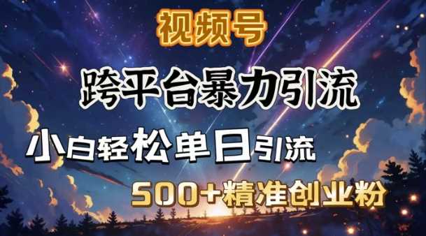 跨平台暴力引流，私域完美闭环，日引500+精准创业粉-巴七创客网