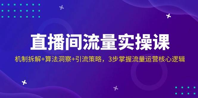 直播间流量实操课：机制拆解+算法洞察+引流策略，3步掌握流量运营核心逻辑-巴七创客网