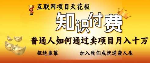 互联网项目天花板，知付付费项目，普通人如何通过卖项目月入十个，拒绝韭菜【揭秘】-巴七创客网