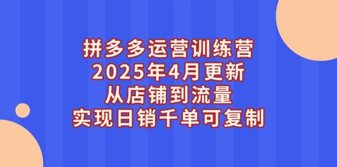 （14469期）拼多多运营训练营2025年4月更新，从店铺到流量，实现日销千单可复制-巴七创客网
