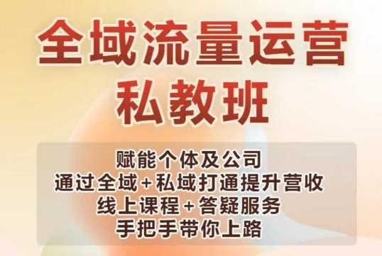 全域流量运营操盘课，赋能个体及公司通过全域+私域打通提升营收-巴七创客网