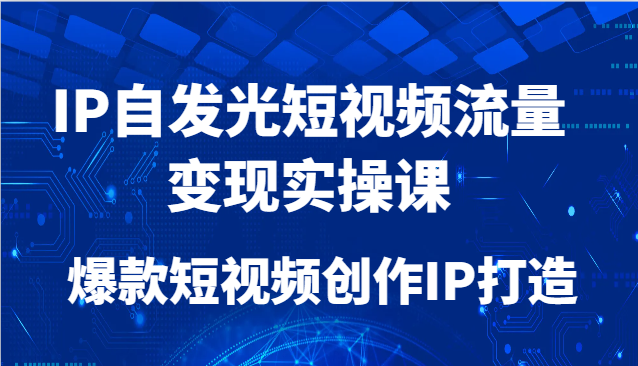 IP自发光短视频流量变现实操课，爆款短视频创作IP打造-巴七创客网