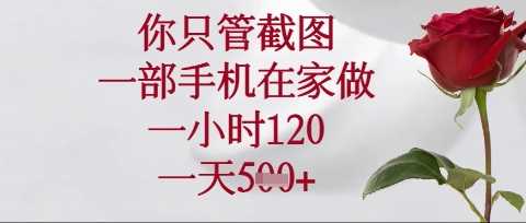 你只管截图，一部手机在家操作，一小时120.一天5张【揭秘】-巴七创客网