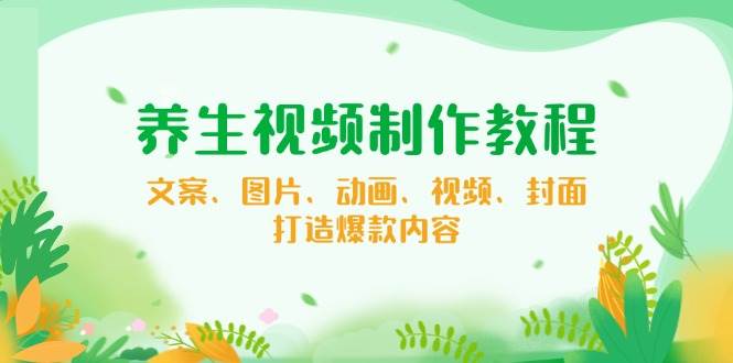 养生视频制作教程，文案、图片、动画、视频、封面，打造爆款内容-巴七创客网