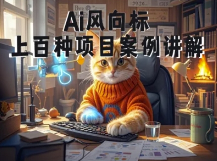 Ai风向标-附100种项目案例玩法-0基础小白到大神ai视频商业应用教学-巴七创客网