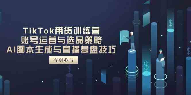 TikTok带货训练营，账号运营与选品策略，AI脚本生成与直播复盘技巧-巴七创客网