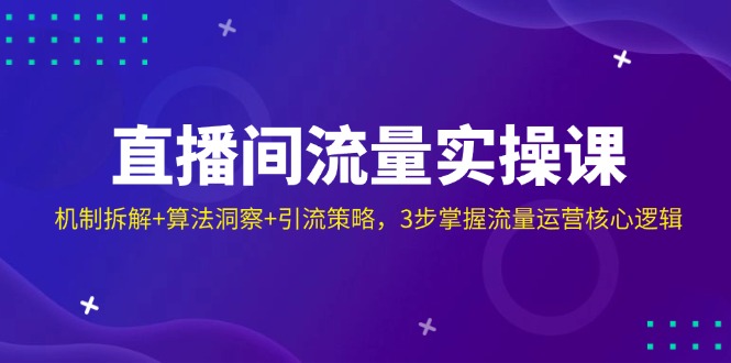 （14122期）直播间流量实操课：机制拆解+算法洞察+引流策略，3步掌握流量运营核心逻辑-巴七创客网