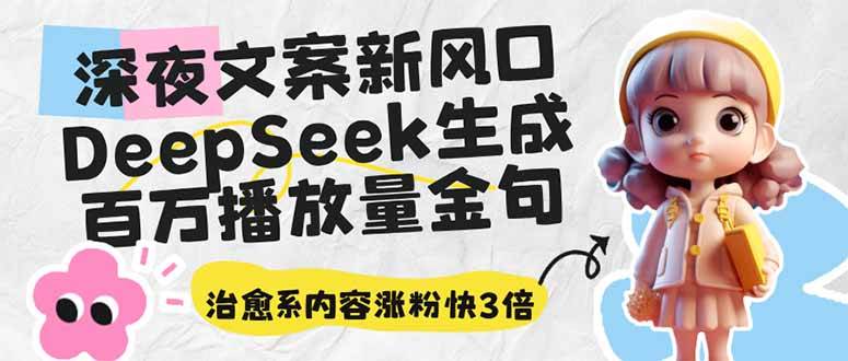 （14587期）深夜文案新风口：DeepSeek生成百万播放量金句，治愈系内容涨粉快3倍-巴七创客网
