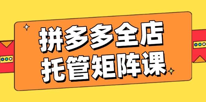 （14328期）拼多多全店托管矩阵课，盈利动销玩法，高效计划设置，提升店铺效益-巴七创客网