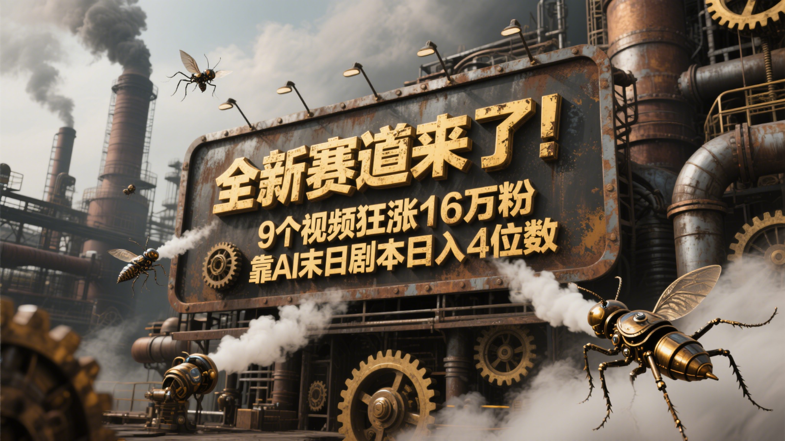 全新赛道来了！9个视频狂涨16万粉，靠AI末日剧本日入4位数，评论区爆肝追更！-巴七创客网