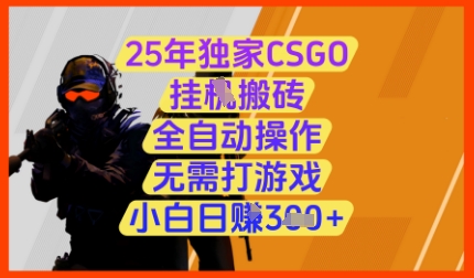 25年独家CSGO挂G搬砖，全自动操作，无需打游戏，小白日入3张+【揭秘】-巴七创客网