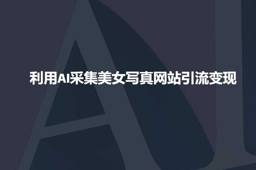 利用AI采集美女写真网站引流变现，引流嘎嘎的-巴七创客网
