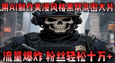 用AI制作美漫风格黑帮氛围大片，流量爆炸，粉丝轻松十W+-巴七创客网